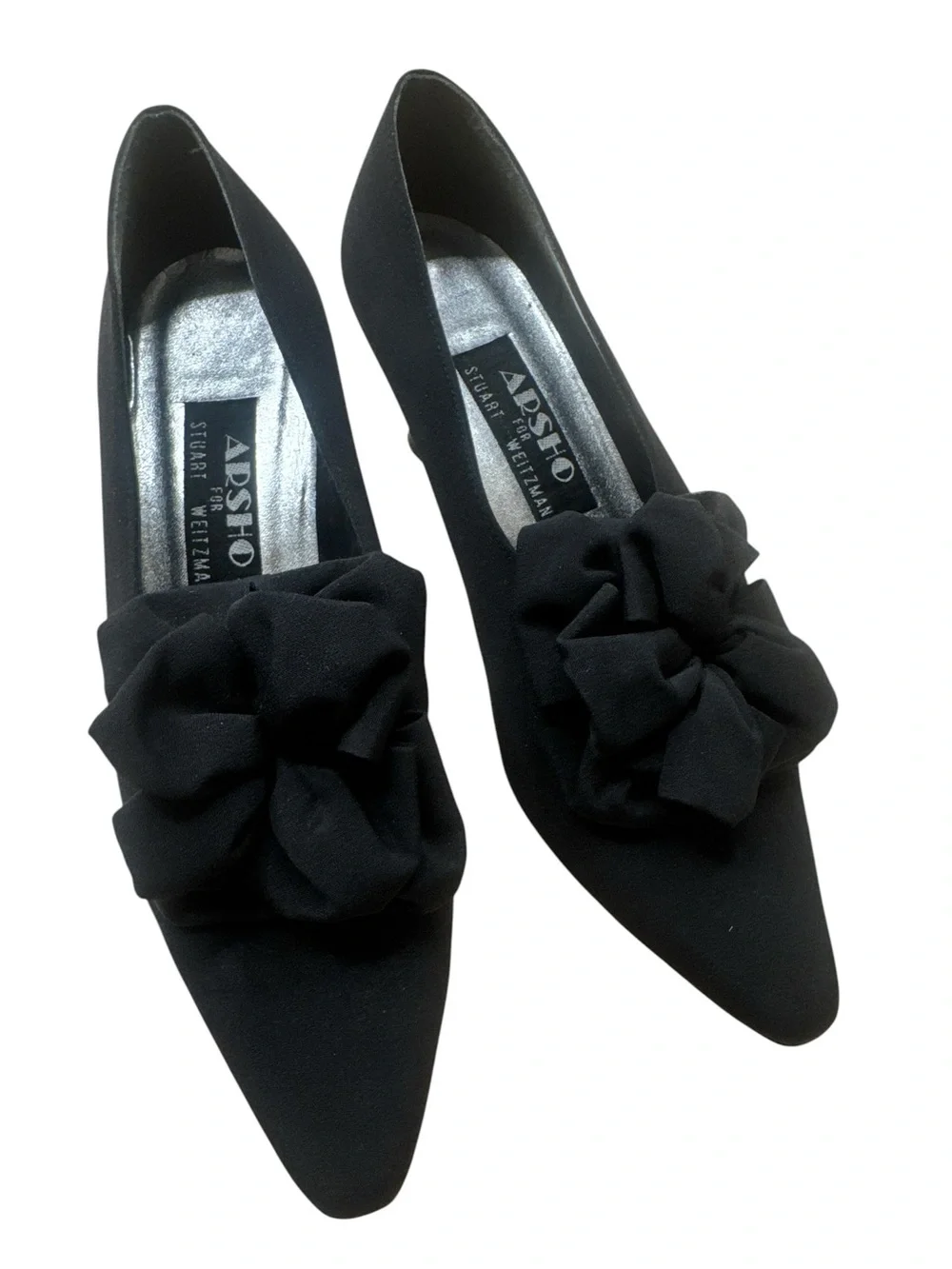 Stuart Weitzman Arsho for Stuart Weitzman Black Pointed Toe Vintage Heels 7.5